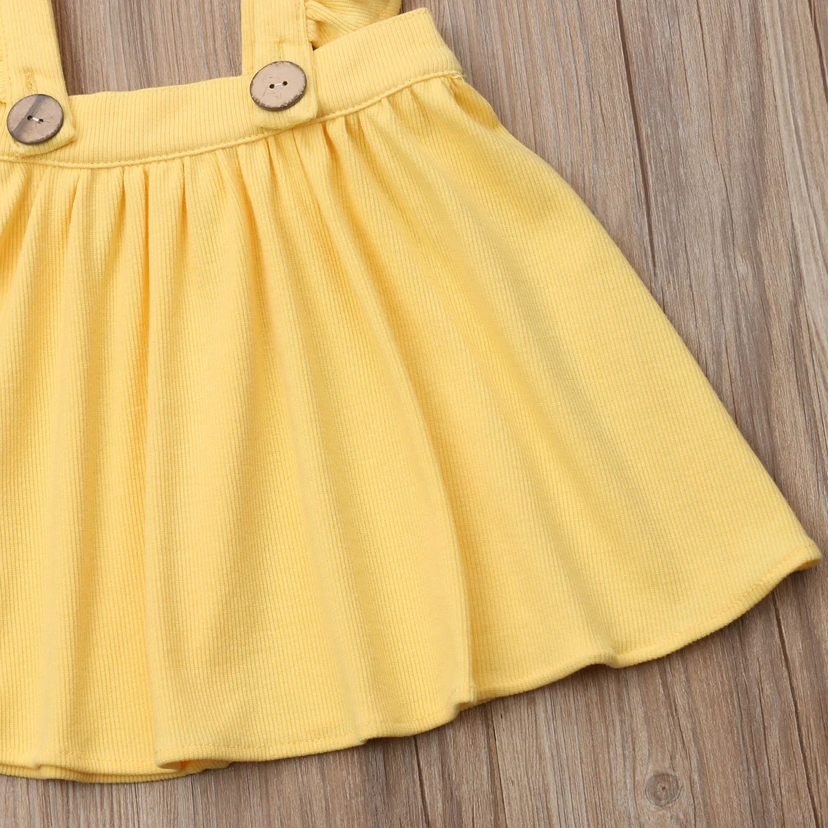 Цельнокроеная юбка на подтяжках с рюшами для маленьких девочек, комбинезон для малышей, Однотонная юбка без рукавов с открытой спиной, наряд
