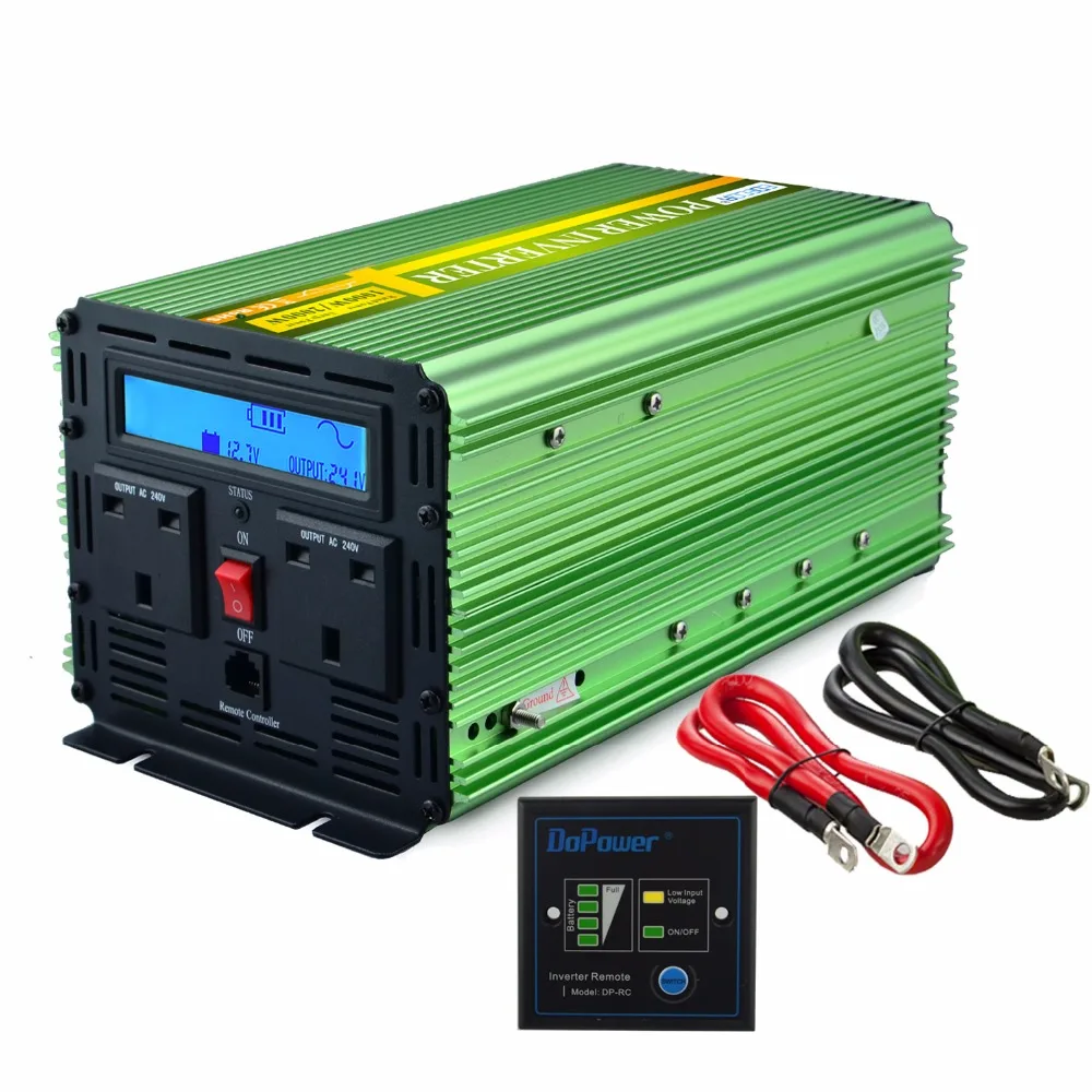 

EDECOA solar power inverter Pure sive wave DC 12V 24V to 240V 1000W 2000W off grid converter with LCD display China supply