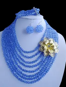 

ON687 crystal necklace, bracelet, earring set