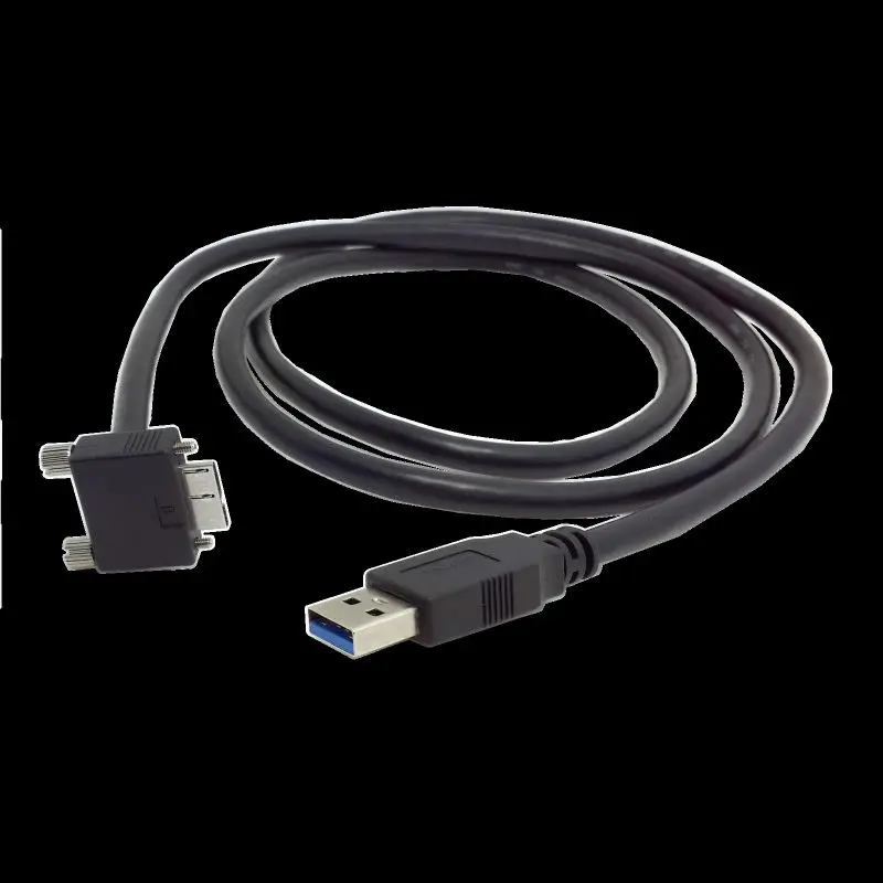 Прямоугольный Micro B USB 3 0 винтовой Кронштейн 90 градусов к USB3.0 A Type Male Дата кабель 1 2 м