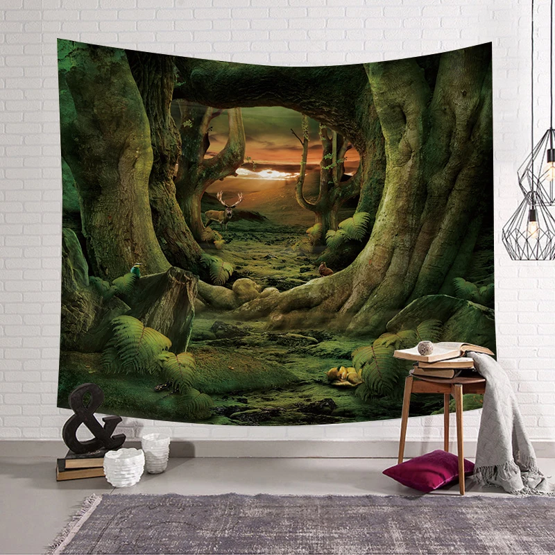 PEIYUAN Fairy Forest Tapestry Bohemian Wall Hanging Tapestry Forest