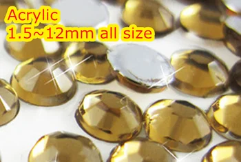 

Light-colorado-topaz Color~1.5mm~12mm All Size Choice Flat Back Round Acrylic rhinestone,Acrylic 3D Nail Art/Garment Rhinestone