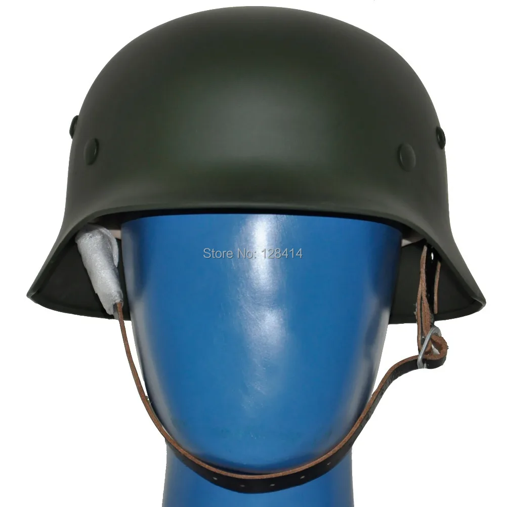 

MILITECH Black WW2 German M35 Steel Helmet WW II M35 German helmet Motor Bike Safety Helmet Black World War 2 Repro Helmet