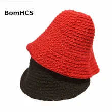 BomHCS осень зима мода Рыбак вязаная шапка ручной работы для женщин леди керлинг вязаная шерстяная шапочка
