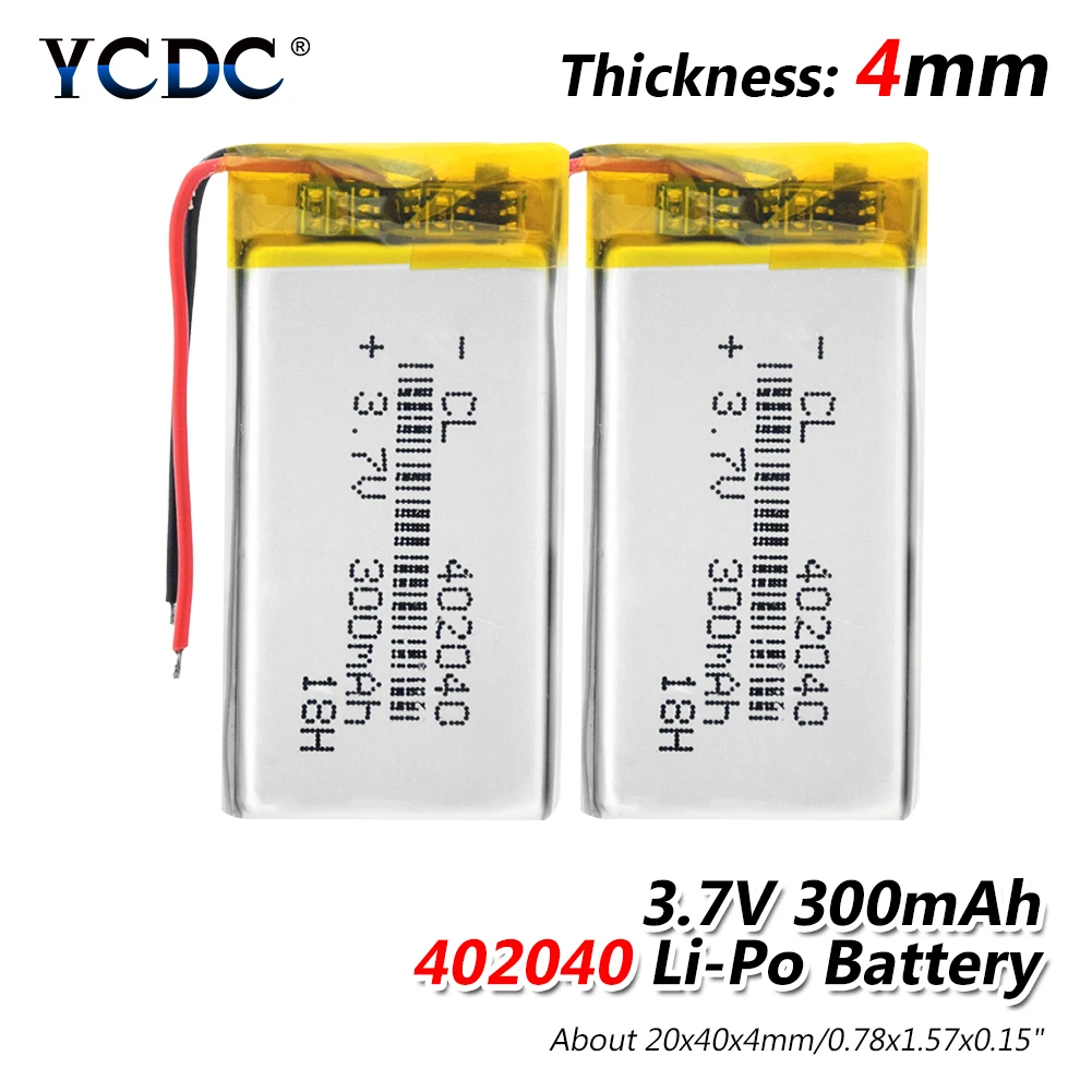 

1/2/4 Pcs 2019 New Lithium Polymer Battery 3.7V Volt 402040 Li-ion Li-polymer Batteries For Smart Watch GPS LED Light Radio