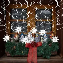 

30 Piece White PVC Snowflake Pendant Hollow Christmas Snow Wall Hanging Home Party Festival Decoration Ornaments
