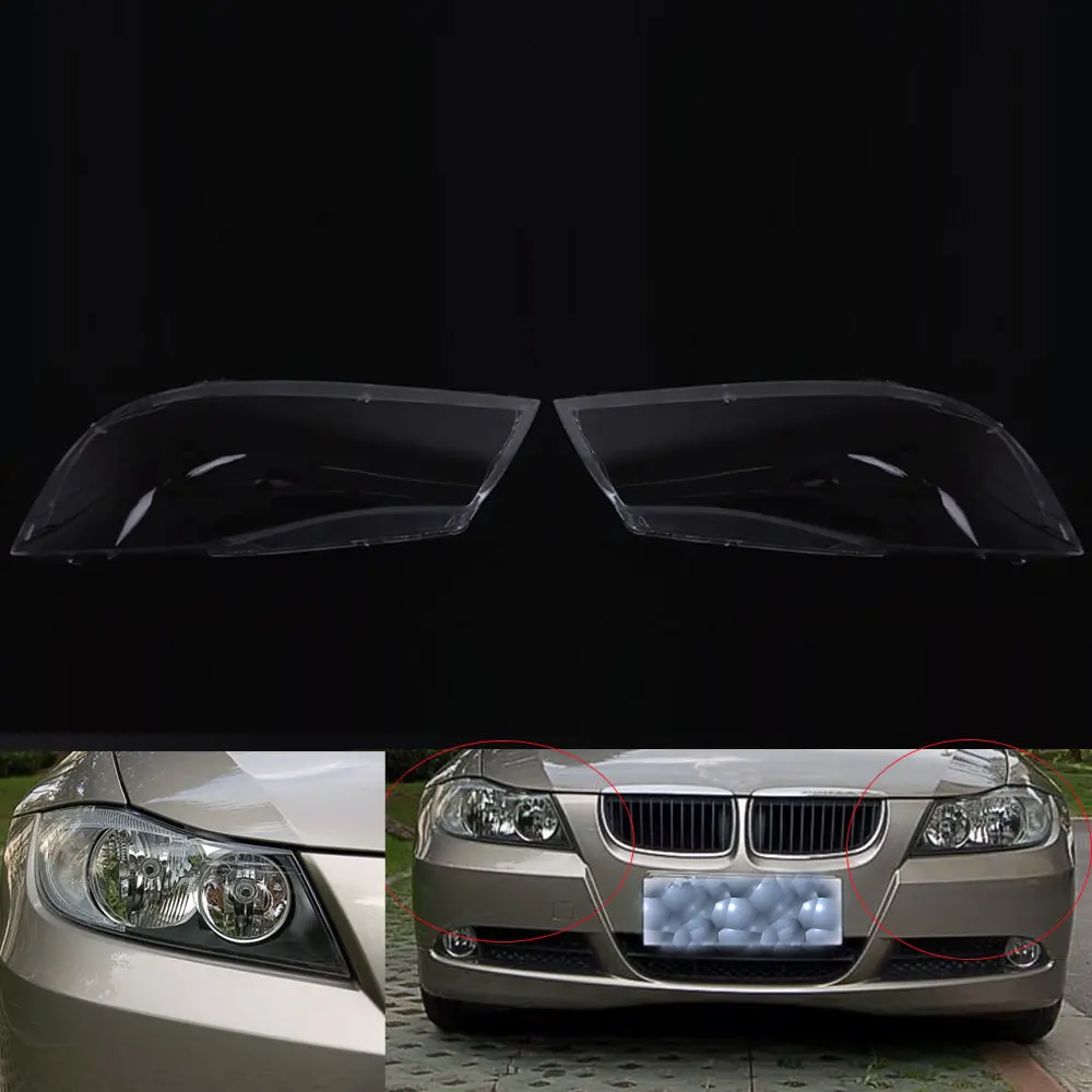 

Pair of Car Headlight Cover Lens Headlamp Shell Fit for BMW E90 2004-2007