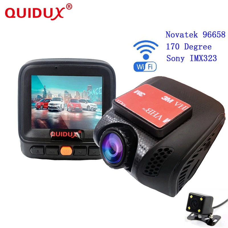 

QUIDUX Novatek 96658 2.0 Inch FHD 1080P Mini WIFI Car DVR Dash Cam with Sony lens,Dual Lens Dvr,Loop Recording WDR Function