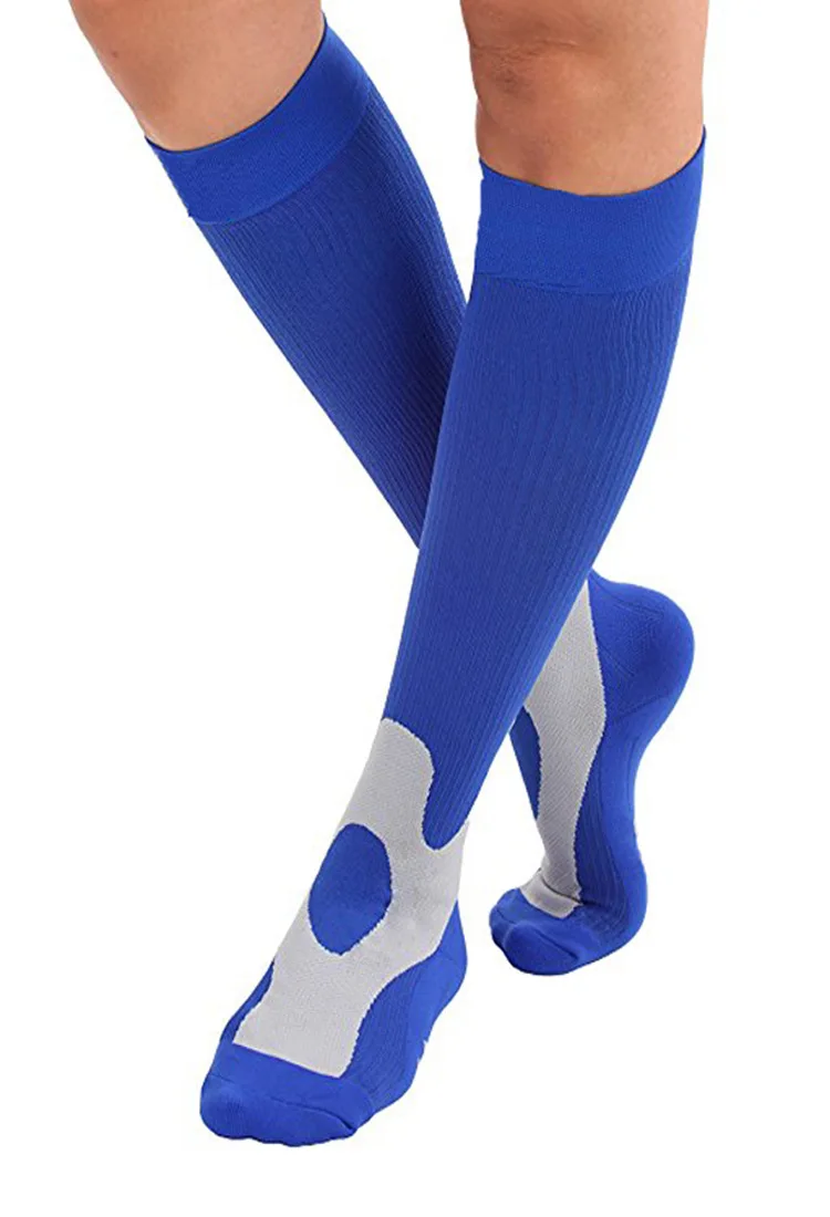 Унисекс спортивные носки для бега для марафона, велоспорта восхождение блины для кроссфита с длинным сжатия баскетбольные носки с дезодоратором дышащие