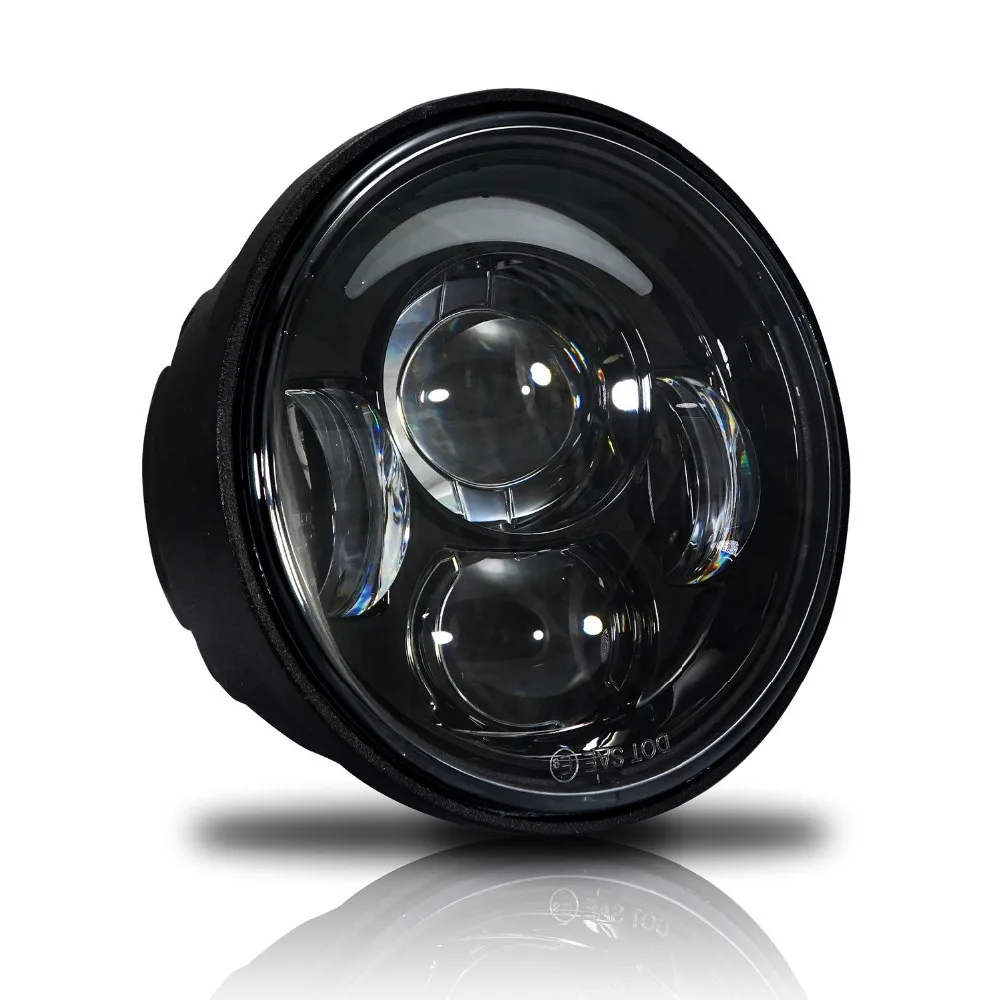 Black LED Motorcycle Daymaker HeadLight Lamp For Harley Fat Bob FXDF 2008-2016