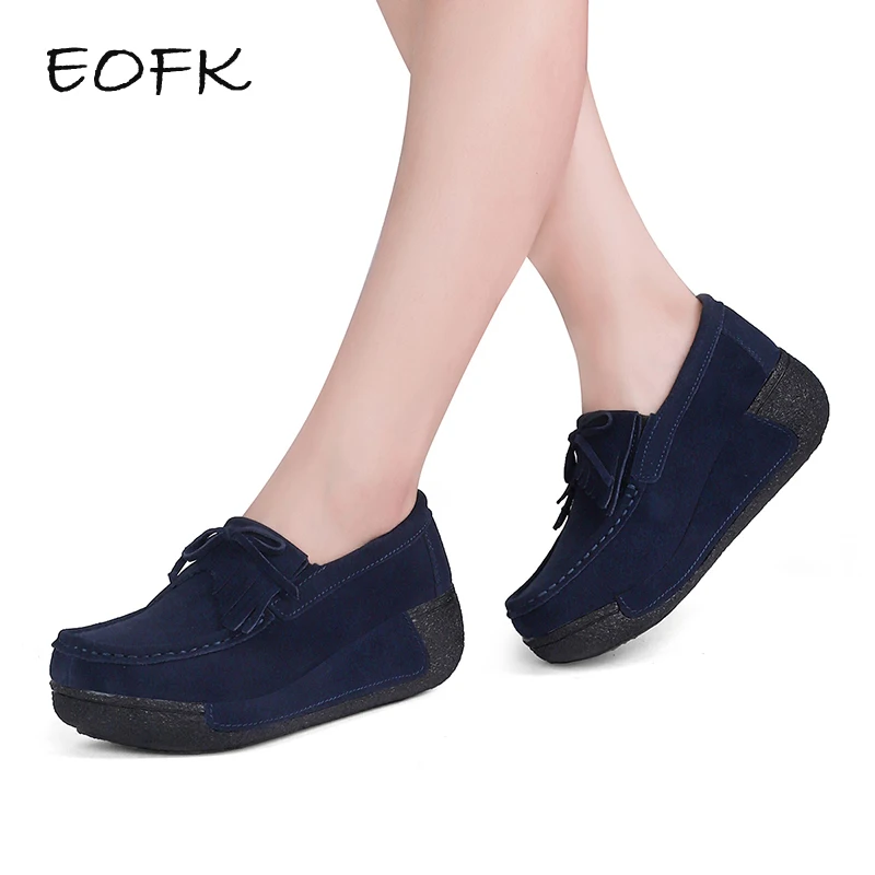 Mocasines Plataforma Mocasines De Gamuza Con Plataforma Para Mujer