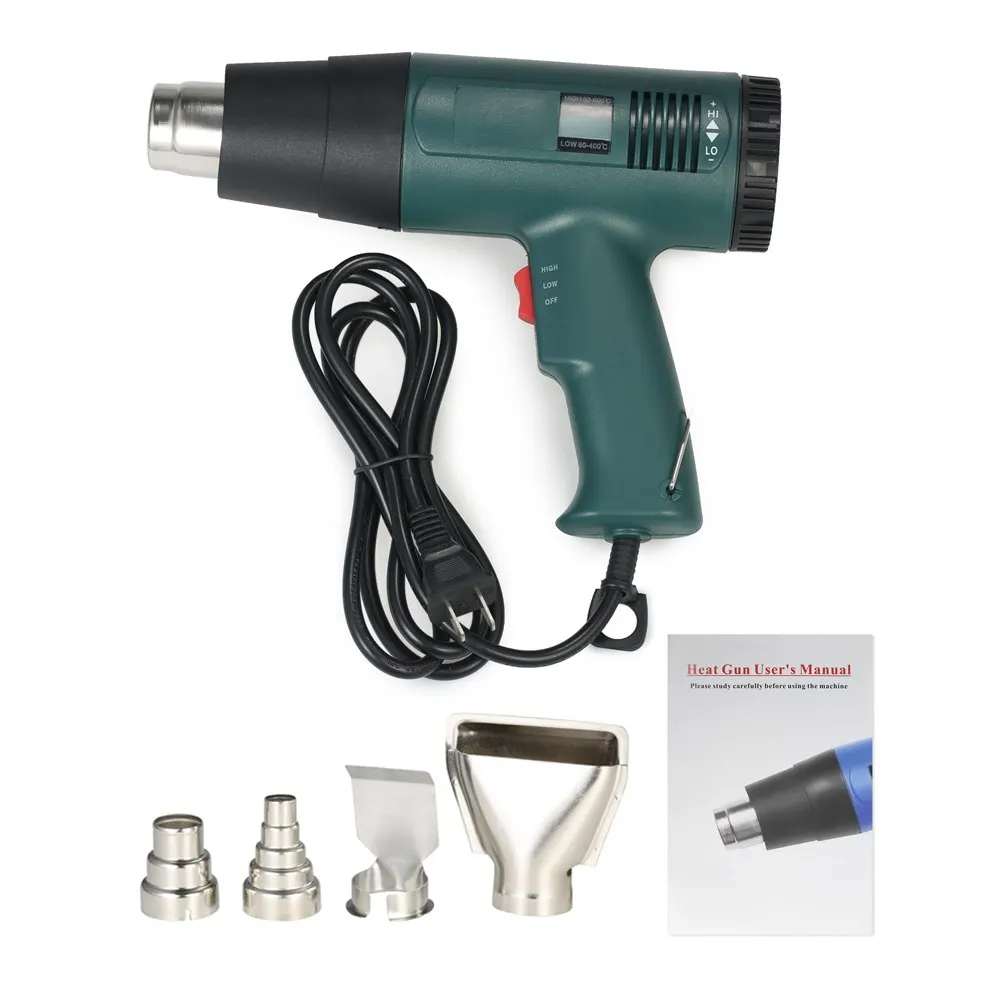 

Digital Hot Air Gun Temperature-controlled Heat Gun Hair dryer Soldering hairdryer Gun build tool with 4pcs Nozzle 1800W AC220V