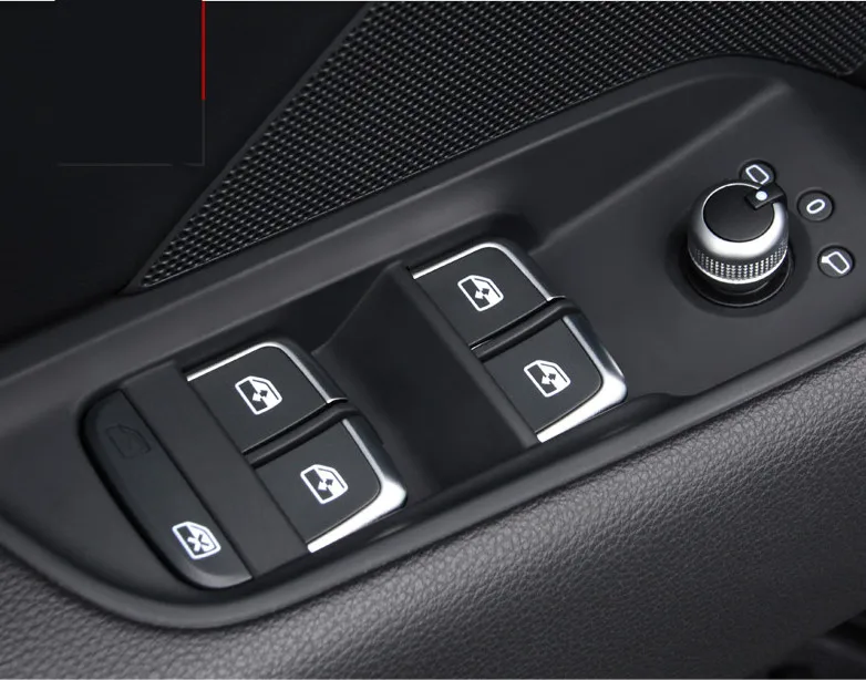 7 шт./компл. двери автомобиля кнопка подъема окна переключатель декоративное лощеное покрывало для укладки волос Стикеры для Audi A3 A6L Q3 Q5 A4L аксессуары