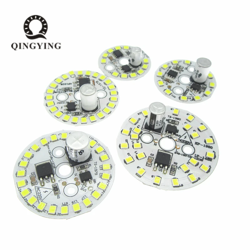 

10pcs AC220V non-flickering 5W 7W 9W 12W 15W LED Lamp Plate High PF SMD2835 White Light Plate With Smart IC For Bulb Light