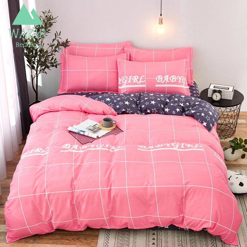 

WAZIR Aloe cotton sanding Active printing and dyeing bedding set 3/4pc duvet cover Pillowcases bed sheet Home Textile bedclothes
