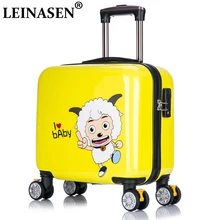 Горячая Распродажа! 16 дюймовая детская мультяшная abs жесткая багажная сумка на колесиках, модный багаж для путешествий с изображением овечки для детей, Детский подарок