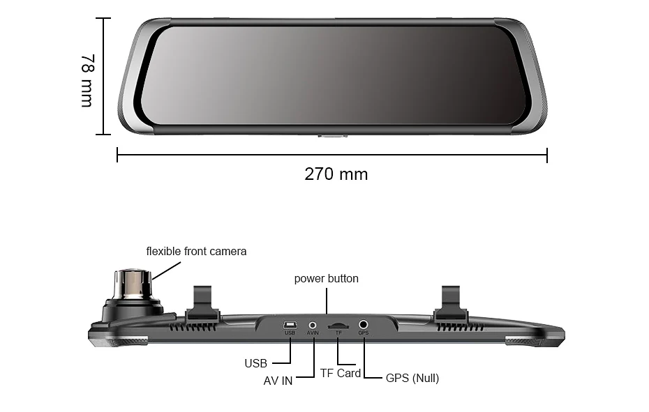 FHD 1080P Автомобильный видеорегистратор 10 дюймов Автомобильное зеркало заднего вида с двойным объективом ips сенсорный потоковый экран видеорегистратор зеркало заднего вида для вождения