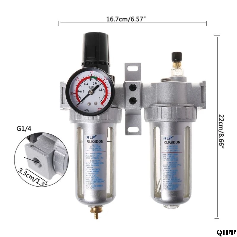 

Drop Ship&Wholesale 1/4" Water Oil Separator Air Compressor Filter Regulator & Lubricator Combinations APR29