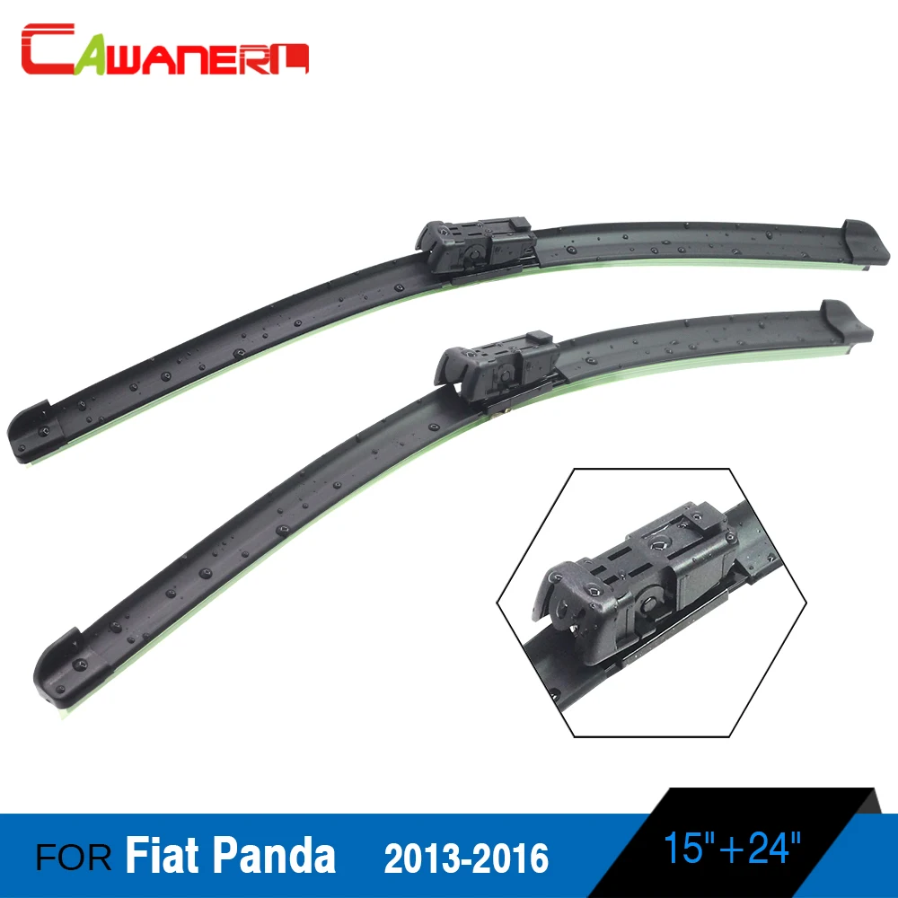 Cawanerl Soft Rubber Automotive Wiper Blade 1Pair For Fiat Panda 2013