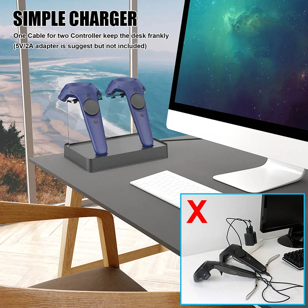 

Wireless Charging Station Magnetic Dual Charging Stand for HTC VIVE VR Controller Dropshipping