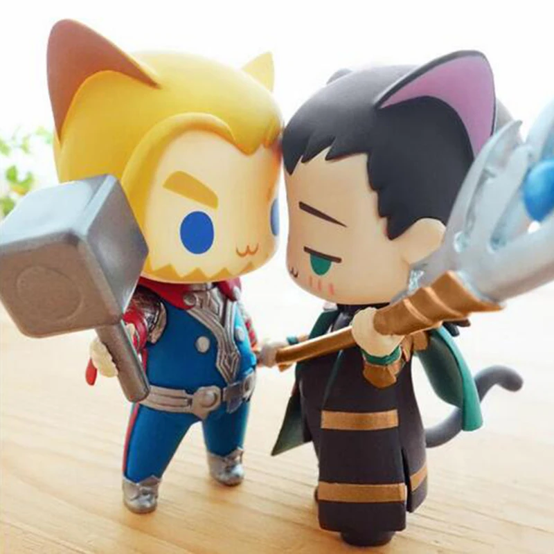 Аниме Фигурка Милая " Кошка версия nendoroid Тор Капитан Амери Зимний Солдат Локи Джокер фигурки модель игрушки Фигурки