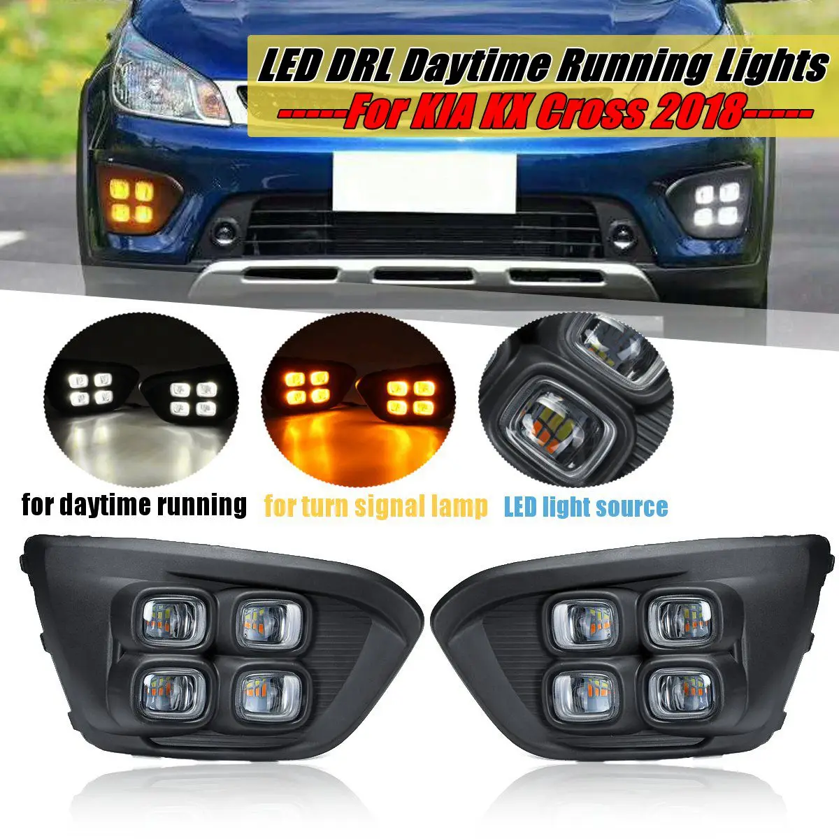 

Car Light LED Day Lamp Highlight Auto Driving Daytime Running Lights DRL Car Accessories For KIA RIO X-Line KX5 KX cross 2018