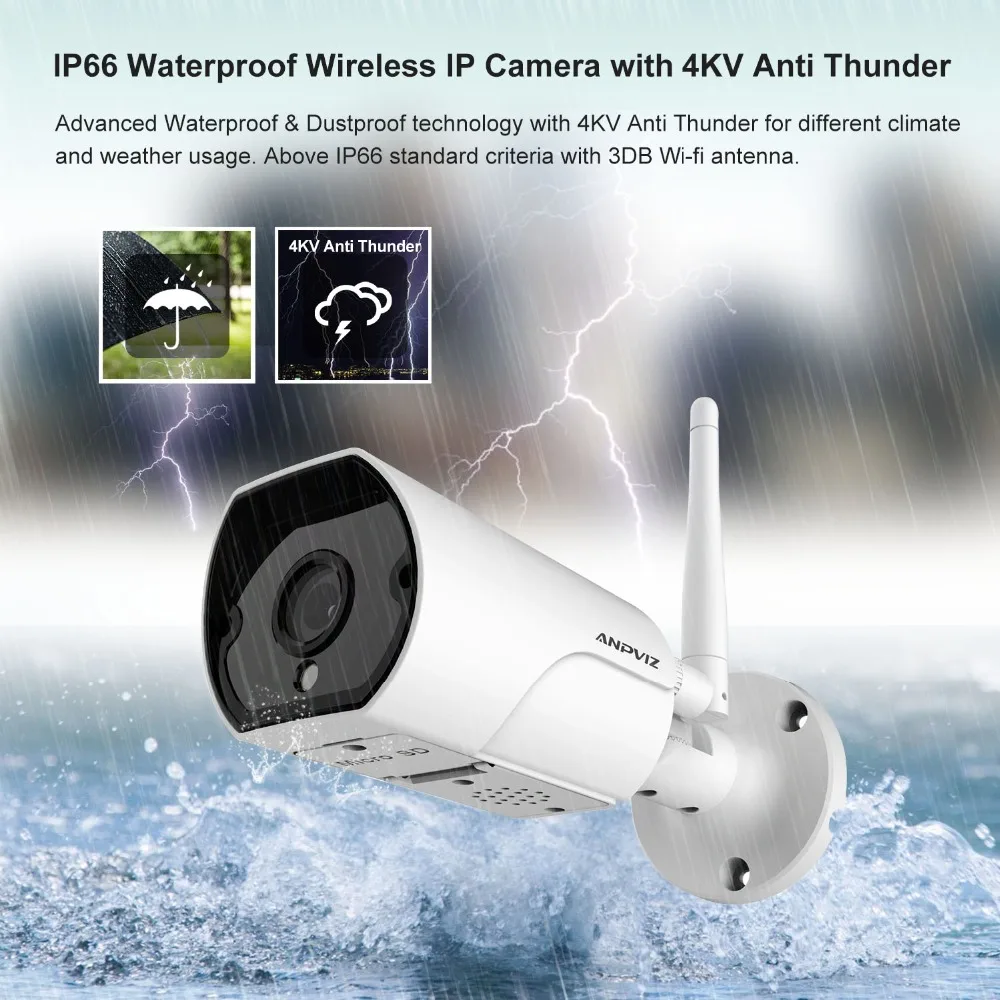 Anpviz HD 2MP Беспроводная IP камера Onvif наружная/Внутренняя 1080P WiFi Bullet Camara Водонепроницаемая камера ночного видения IR Cut P2P