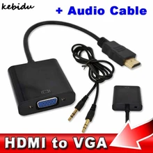 Kebidu HDMI в VGA конвертер Разъем Кабель-адаптер аудио Vedio мужчин и женщин для Xbox 360 для PS3 ноутбука 1080P