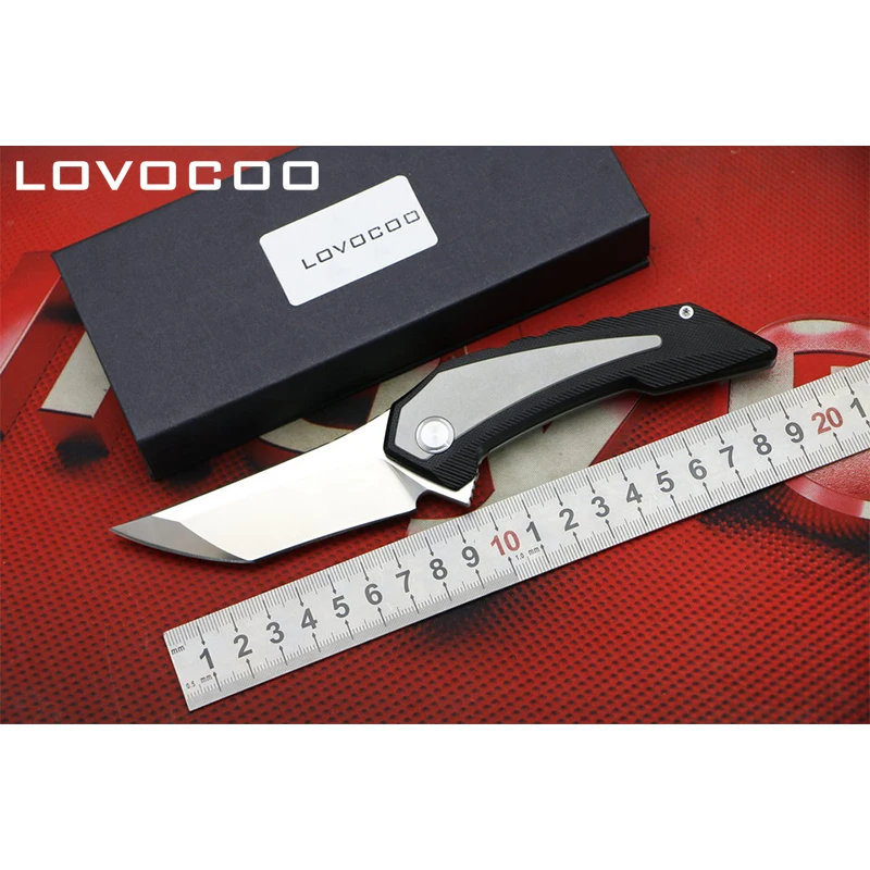 

LOCOVOO ST-82 New arrival Flipper folding knife D2 blade Titanium handle Outdoor camping hunting Survival pocket knives EDC tool