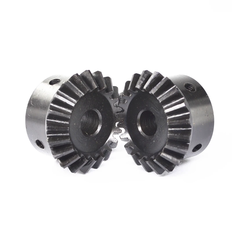HLTNC 1Pc 2Mod 20/25/30 Teeth 12/14/24mm hole 90 Degree 1:1 Carbon Steel Bevel Gear With Hardened Tooth Surface For CNC Engraver