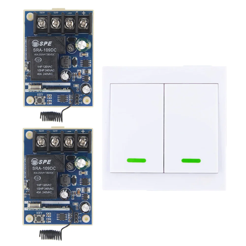 

DC 12V 24V 36V 48V 30A Relay 1 CH 1CH RF Wireless Remote Control Switch System,Receiver +2CH 86 Wall Transmitter,Toggle