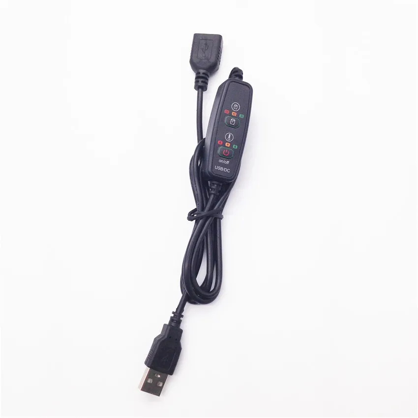 

5V 2A USB Temperature Controller Switch with 3 Modes Temperature Setting Timing Function for 5V Heated Gloves Insoles Socks Belt