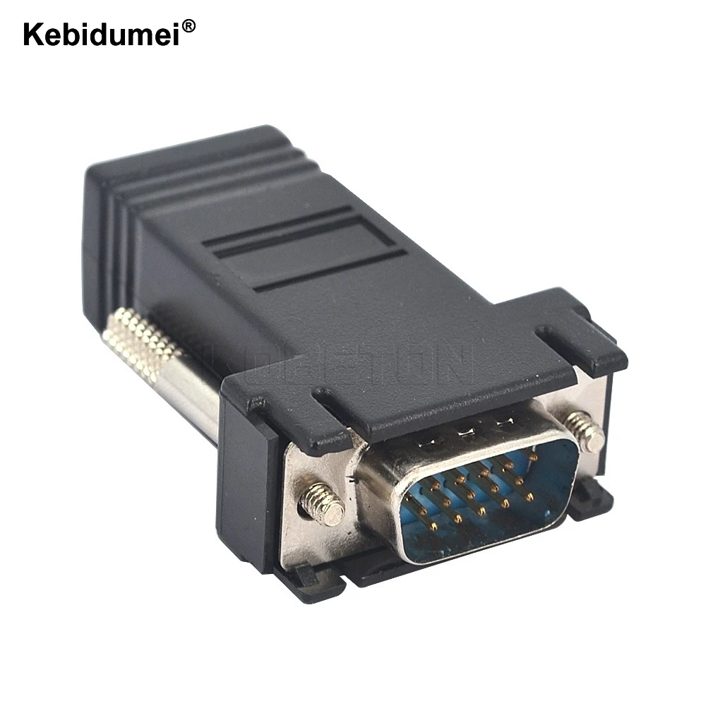 Kebidumei 1Pcs VGA Extender Male to LAN RJ45 CAT5 CAT6 ...