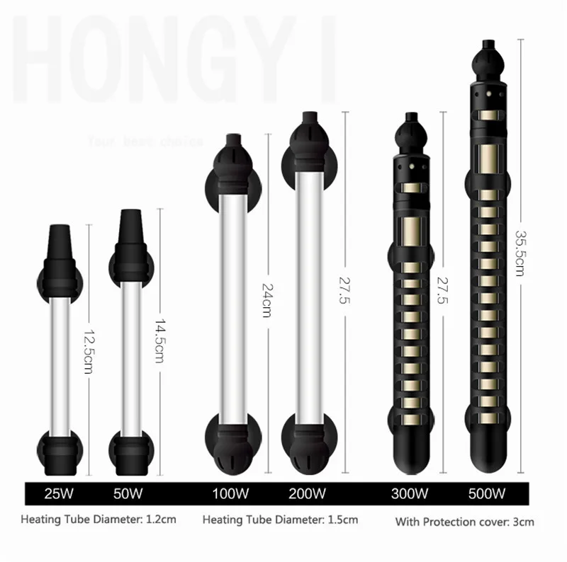 25 Вт 50 Вт 100 Вт 200 Вт 300 Вт 500 Вт Мини Погружные Аквариум Нагреватель регулируемый термостат Аквариум Temp контроллер нагревателя