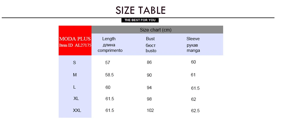 SIZE CHART