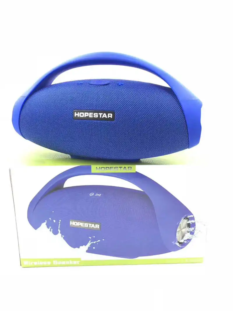 HOPESTAR H31 тяжелый бас большой мощности 32 Вт Bluetooth динамик стерео Саундбар бас беспроводной динамик сабвуфер TF USB портативный - Цвет: Синий