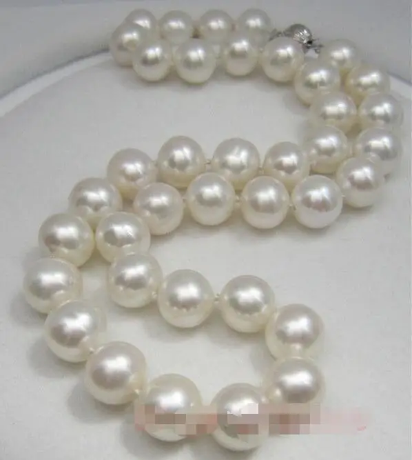 

FREE SHIPPING HOT sell new Style >>>> HUGE 18"10-11MM GENUINE WHITE PEARL NECKLACE PERFECT Excellent Luster AAAA