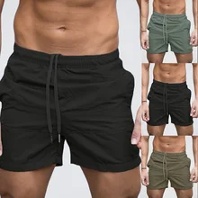 Регулируемые мужские пляжные шорты дышащие быстросохнущие спортивные короткие летние шорты для серфинга для занятий фитнесом для спортзала одноцветные шорты