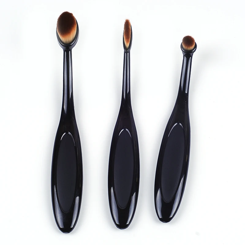 

MECOLOR 3Pcs Makeup Brushes Set Foundation Toothbrush Highlighter Brush Kit Eyeshadow Eyeliner Powder Make Up Tool Cosmetic