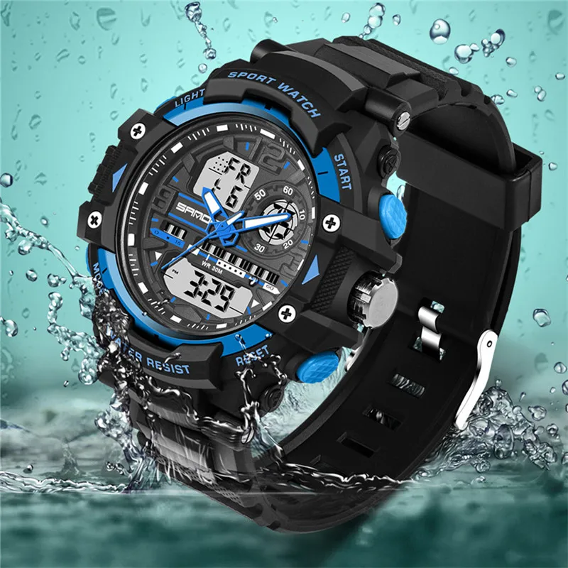

Modern Fashion Sport Watch Luxury Double Display Cold Light Electronic Waterproof Mens reloj deportivo hombre A3
