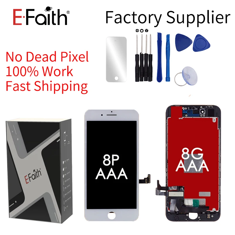 

EFaith 1PC AAA Display For iphone 8G 8 Plus LCD 100% tested Screen Assembly Replacement No dead pixel With Tracking Number