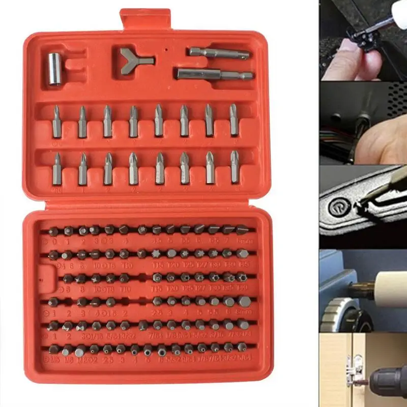 

100pcs Chrome Vanadium Security Screwdriver Set Tamper proof Tri-wing Phillips Slotted Torx Hex Screw Driver Bit Repair Tool Kit