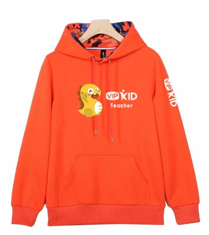 

Custom Made Autumn Winter Vipkid Teacher Dino Warm Thick Hoodies Sweatshirts For Men Or Women Top Quality Coat Jacket