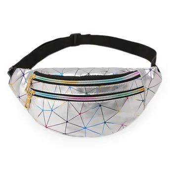 

Holographic Waist Bags Unisex Silver Pink Fanny Pack Belt Bag Black Waist Chest Packs Ladies Phone Chest Bag Holiday Belt Bags