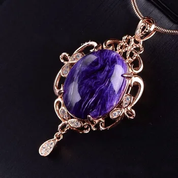 

Brazil New Year gift lady Natural Pendant 925 Sterling Silver Oval