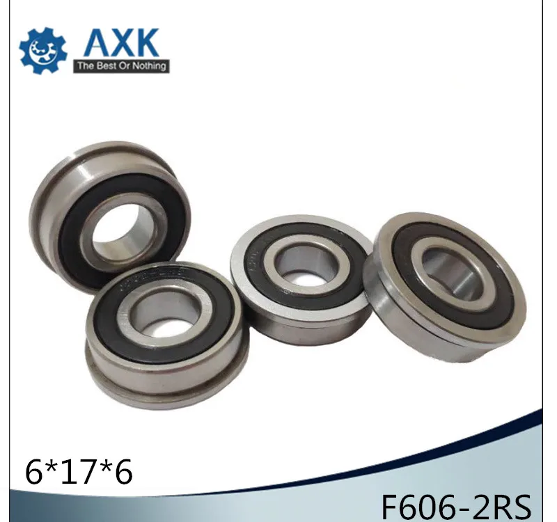 F606-2RS Bearing 6x17x6mm ( 10 PCS ) ABEC-1 Miniature Flanged F606RS Ball Bearings RF-1760DD