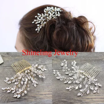

SLBRIDAL Classic Western style Handmade Pearls and Crystals Wedding Hair Comb Bridal Hair comb Hair accessories Bridesmaids