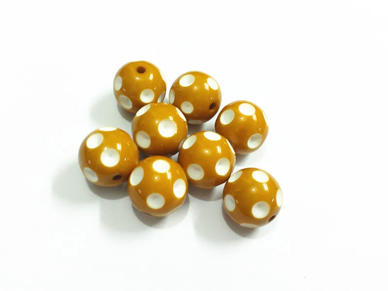 

20mm 100pcs/lot Darkest Yellow Polka Dot Beads