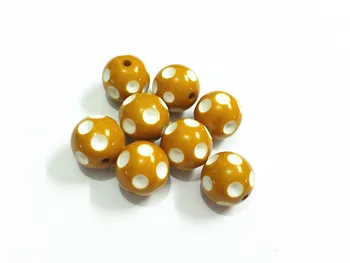 

20mm 100pcs/lot Darkest Yellow Polka Dot Beads