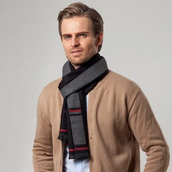 

Helisopus New Men's Scarf Autumn and Winter 2020 Vintage Plaid Scarf Cashmere High Quality Casual Warm Scarves